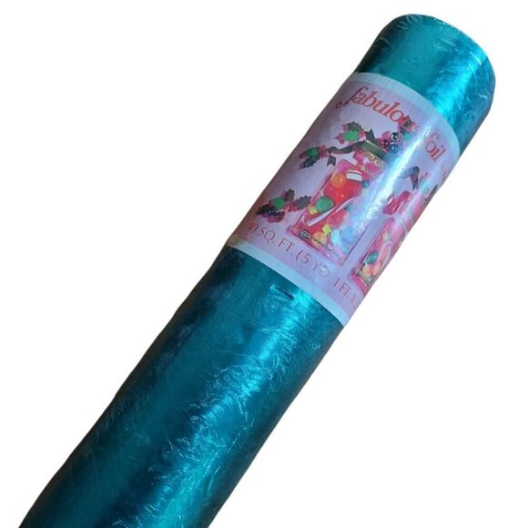 Vintage Kaycrest Sculpted Foil Green Marled Giftwrap Present Wrapping Paper